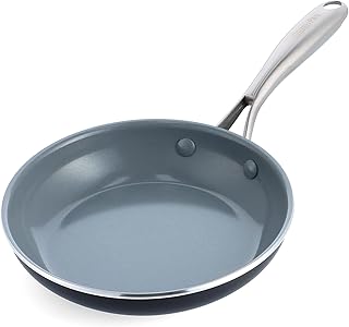 Poêle antiadhésive en céramique greenpan healthy, poêle de 8 pouces, poignée en acier