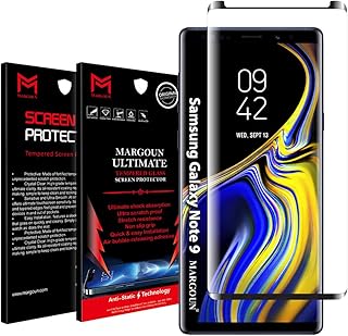Protecteur d'écran margoun pour samsung galaxy note 9 (6,4 pouces), anti-rayures, sans bulles