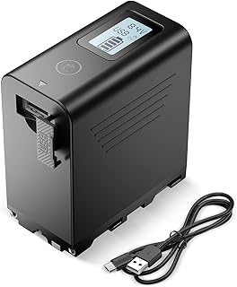 Batterie power extra 8800mah np-f950 avec indicateur lcd, bouton de vérification du niveau