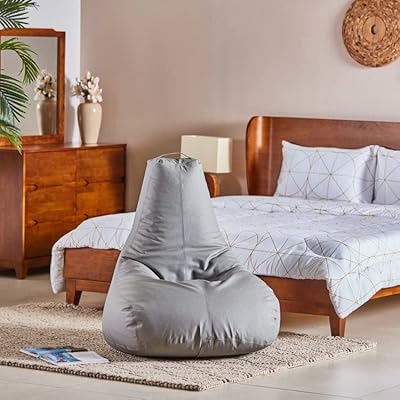 Fauteuil poire en coton pour adultes, 90 cm l x l, gris clair