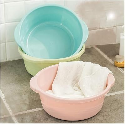 Lavabo domestique 3 pièces alyssa, bol en plastique épais polyvalent, fournitures d'évier