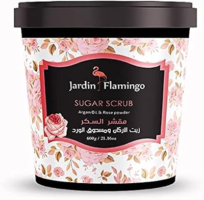 Gommage au sucre jardin flamingo à l'huile d'argan et à la poudre