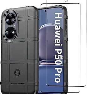 Coque somasuit huawei p50 pro avec 2 pièces de protection d'écran en verre à couverture complète, coque arrière fine antichoc pour huawei p50 pro (noir). Diaytar : Des prix mini pour un service maxi