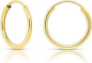 Boucles d'oreilles créoles en or jaune 14 carats - 10-18 mm, or jaune