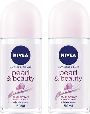 Déodorant nivea pearl & beauty pour femme, roll-on en laiton, 2 x 50