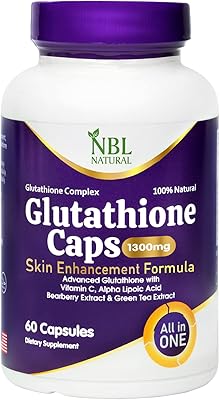 Supplément naturel avancé de glutathion nbl avec vitamine c, acide alpha-lipoïque, extrait