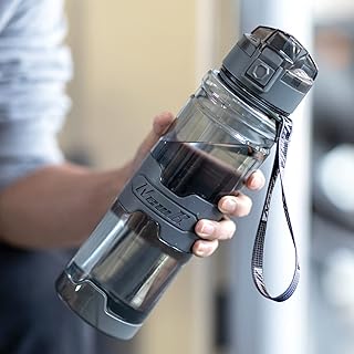 Bouteille d'eau tritan étanche tecom 1 l bouteille de sport avec shaker