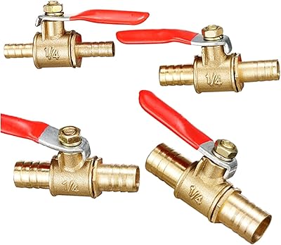 Valve à poignée rouge, tuyau en laiton de 6 mm à 12 mm