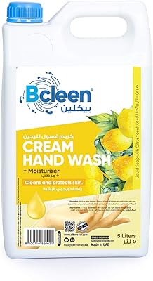 Lavage liquide pour les mains b-clean au parfum hydratant d'agrumes, présenté dans une bouteille rechargeable de 5 litres. Diaytar Sénégal : Parce que chaque FCFA compte