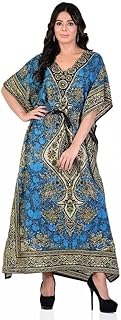 Robe longue style kimono caftan pour femme, taille standard à grande, bleu sarcelle