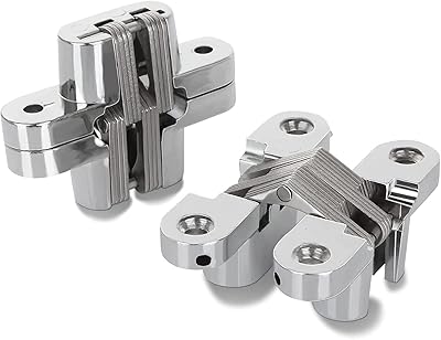 Paire de charnières de porte cachées en acier inoxydable de 60 mm