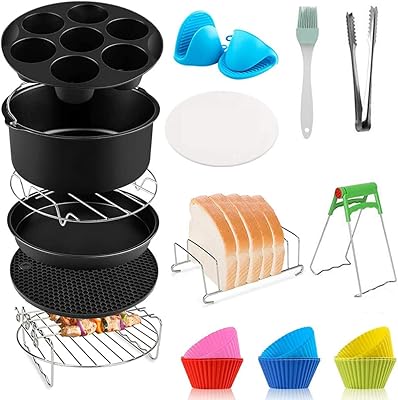 Accessoires pour friteuse à air 124 pièces par l'aquirao ensemble de 8