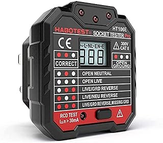 Habotest advanced rcd testeur de prise électrique testeur de fil de terre à