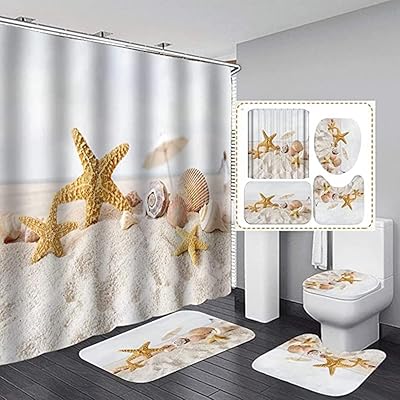 Urbazaar ensemble de rideaux de bain 4 pièces avec 12 crochets rideau