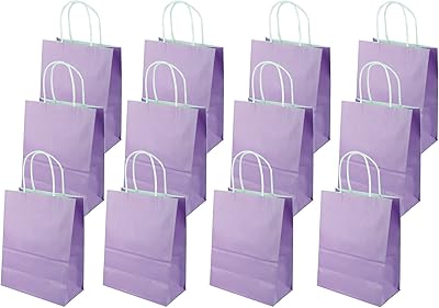 Ensemble de sacs en papier showway avec poignées, 12 pièces, 15 x 21