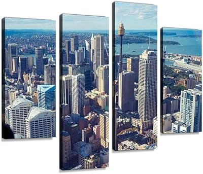 Impression sur toile vue aérienne de sydney skyline australie, images murales encadrées, impression