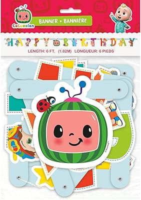 Grande bannière unique joyeux anniversaire coco mellon, 6,5 pieds, multicolore