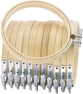Kohili 12 pièces grand kit de cerceaux à broder en bois, kit