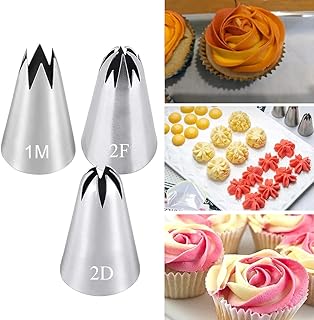 Ensemble de douilles pour décoration de gâteaux 3 grandes en acier inoxydable