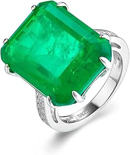 Bague de luxe en argent sterling 925 avec pierre émeraude pour femmes, cadeau