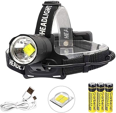 Lampe frontale led garberiel xhp70.2 ultra lumineuse, 3 modes zoomables, lampe frontale