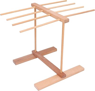 Égouttoir à pâtes nouilles en bois support pliable avec 8 poignées de barre