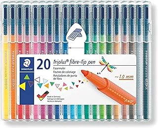 Crayons de couleur à pointe fibre stedtler triplus, 323sb20p (paquet de 20)