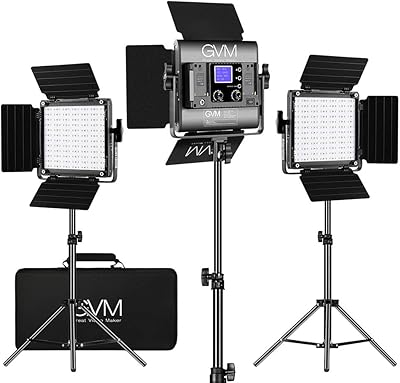 Gvm - kit d'éclairage de studio led 800d-rvb 3 pièces