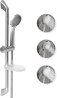 Ensemble de barre de douche coulissante gomo avec tuyau, douchette à main haute