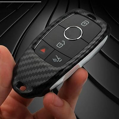 Coque de clé télécommande intelligente lqhyd en carbone pour mercedes benz
