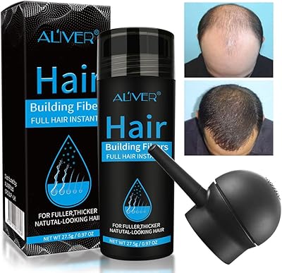 Aliver 2-en-1 ensemble de pompe de pulvérisation de fibres de renforcement capillaire (brun foncé) correcteur naturel de perte de cheveux pour hommes et femmes, formule de renforcement capillaire de luxe. Diaytar : La révolution discount est en marche