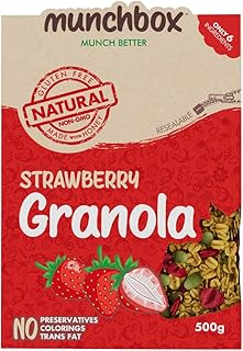 Munch box berry granola, fraise, 500 g (pack de 1)