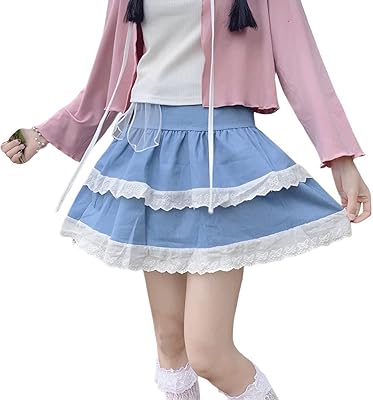 Style harajuku lolita kawaii goth mode taille élastique vintage a-ligne couches de dentelle. Explorez un monde de bonnes affaires sur Diaytar Sénégal