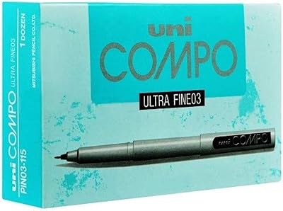 Stylo uni-ball uni combo ultra fin 0,3 noir - pin115 (paquet de 12)