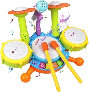 Ensemble de batterie électrique beauty light pour enfants, jouet de batterie de jazz
