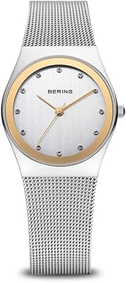 Montre à quartz analogique pour femme avec bracelet en acier inoxydable
