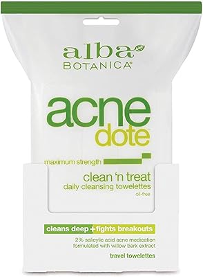 Lingettes nettoyantes quotidiennes contre l'acné sans huile alba botanica paquet de 30