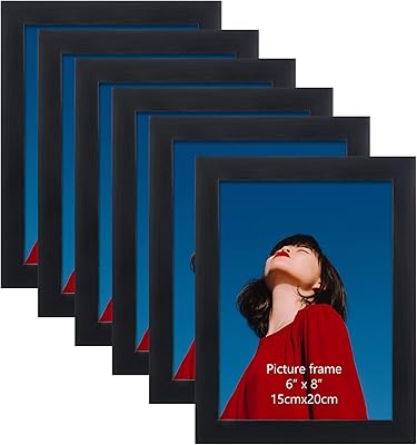 Ensemble de 6 cadres photo 6x8 plusieurs d'affichage noirs de 6x8 pouces
