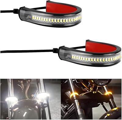 Clignotant de moto, 2 clignotants led flexibles, interrupteur arrière bicolore, clignotant diurne, bande