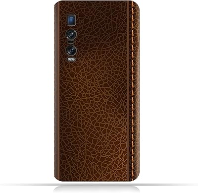 Coque mobile amc design en tpu avec motif en cuir marron pour oppo