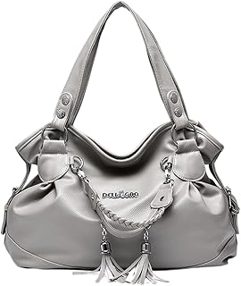 Sac à main ross en pu pour femme en cuir souple avec pompons