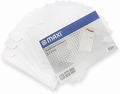 Enveloppes blanches maxi, 100 g/m2, 6" x 4", à décoller et à sceller