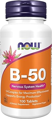 Now suppléments, vitamine b 50 mg, production d'énergie*, santé du système nerveux*, 100
