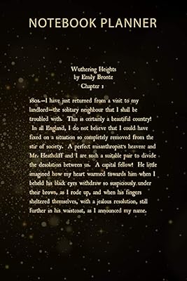 Carnet de notes emily bronte wuthering heights vintage text gift : menu, mensuel