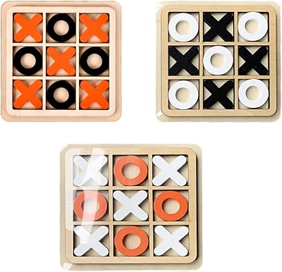 Jeu tic tac toe, ensemble de jeu éducatif familial classique en bois, jeu