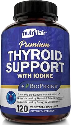 Complexe de soutien thyroïdien nutriflair avec iode + biopérine - 120 gélules végétales formule énergie et concentration, stimule la fonction cérébrale et le métabolisme. Des économies garanties sur chaque commande avec Diaytar