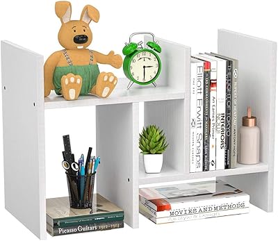 Organisateur de rangement de bureau en bambou u-home étagère d'affichage de bureau bibliothèque