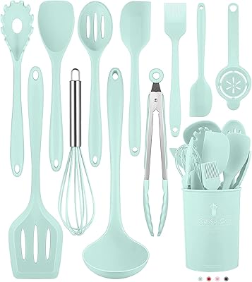 Batterie de cuisine en silicone de qualité alimentaire 12 pièces résistante à la chaleur