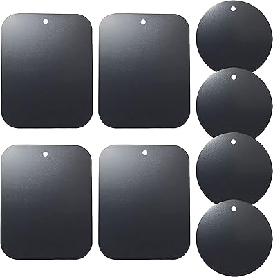 Jeu de plaques métalliques de remplacement (8 pièces) pour supports de téléphone magnétiques