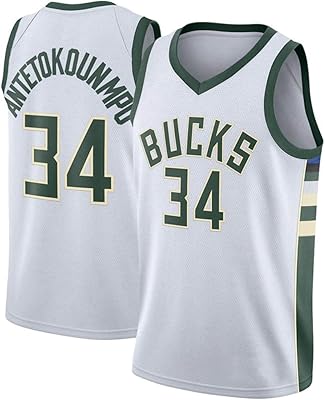 Maillot de basket-ball à séchage rapide pour hommes milwaukee bucks #34 giannis antetokounmpo